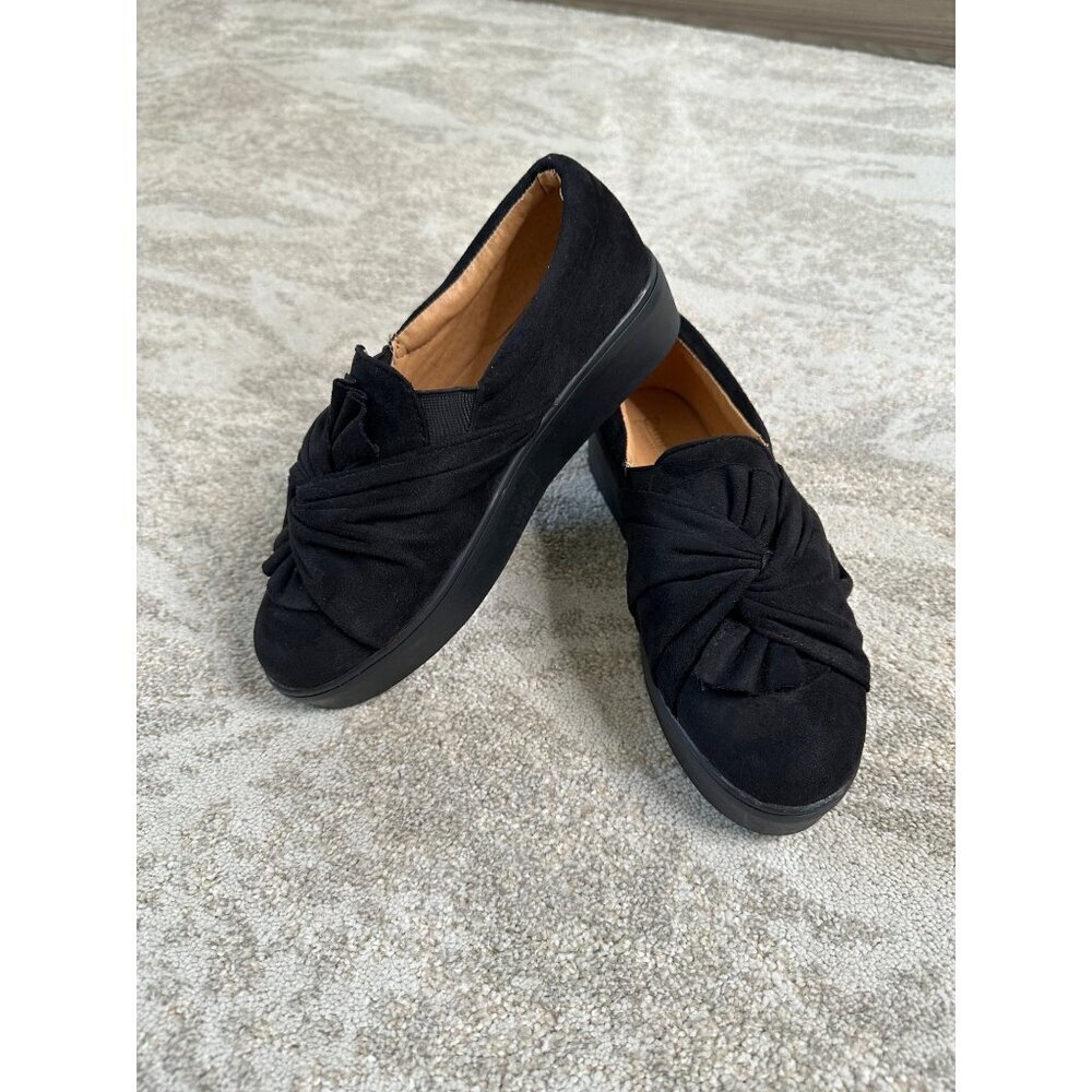 Catherine Malandrino Shoes Womens Sz 6 Drapie Pleated Platform Loafer Black